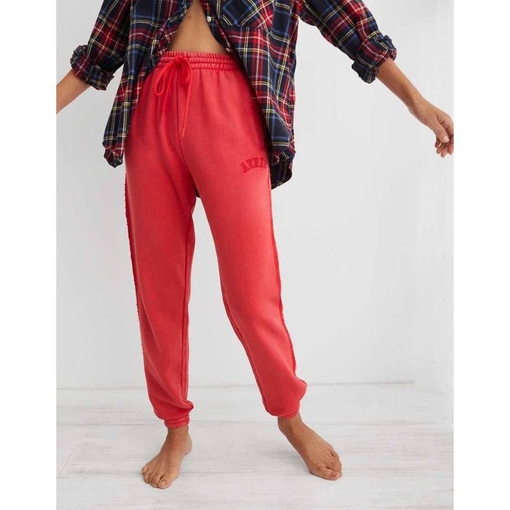 Aerie Everyday Red Women's Jogger Sweatpants XS‎ Logo Cozy Lounge Athleisure